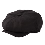 TOP-EX Mens Wool Tweed Newsboy Cap, 8 Panel Flat Gatsby Driving Hat, Black, xl