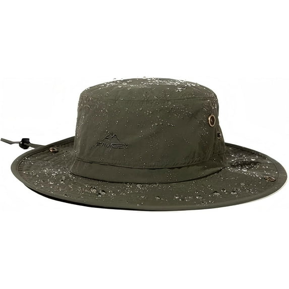 TOP-EX Large Sun Hat Men Wide Brim UV Safari Bonnie Hats for Summer Outdoor Hiking Fishing Walking, Waterproof & Windproof Green 57-60cm