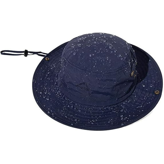 TOP-EX Large Sun Hat Men Wide Brim UV Safari Bonnie Hats for Summer Outdoor Hiking Fishing Walking, Waterproof & Windproof Navy 57-60cm