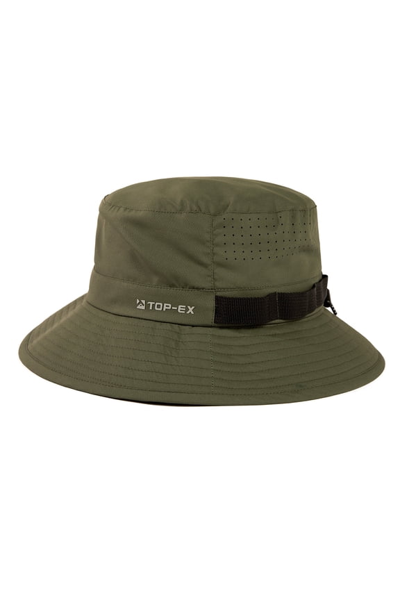 Men’s Cooling UPF 50 Sun Hat, Lightweight Wide Brim Bucket Boonie Hat, Green, L/XL