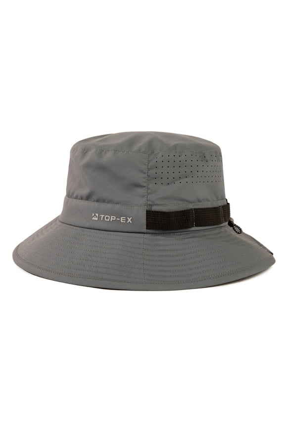 Men’s Cooling UPF 50 Sun Hat, Lightweight Wide Brim Bucket Boonie Hat, Grey, M/L
