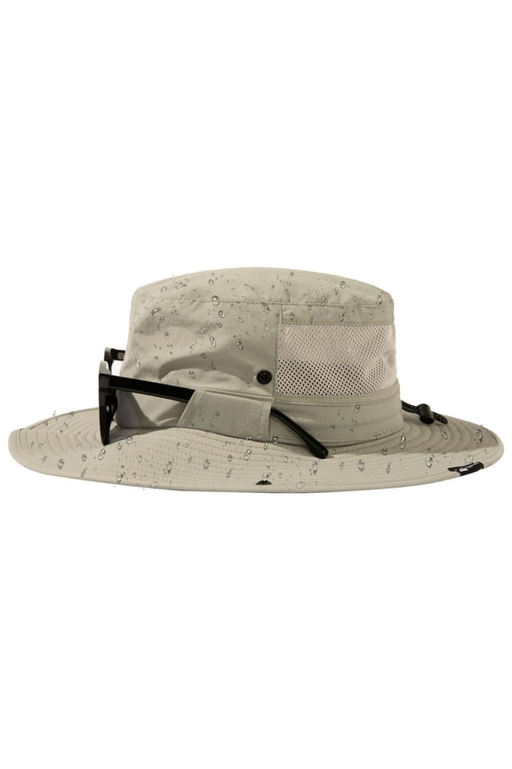 Men's Waterproof Bucket Sun Hat - Wide Brim UV Protection SPF Boonie Cap for Hiking Fishing Beach Safari - Grey XL