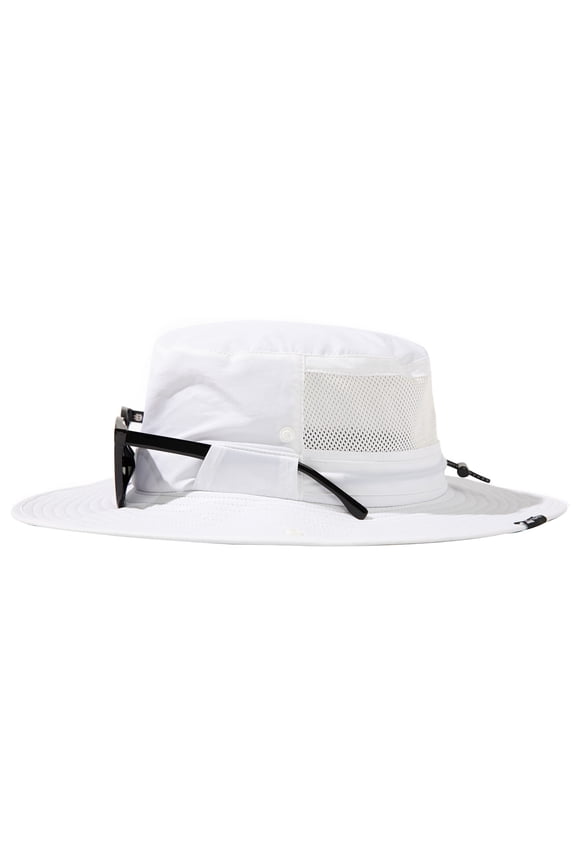 Men's Waterproof Bucket Sun Hat - Wide Brim UV Protection SPF Boonie Cap for Hiking Fishing Beach Safari - White XXL