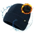 thumbnail image 1 of TOP-EX Men's & Women's Winter Beanie Waterproof, Fleece Lined Knit Cap Big Heads ¨C Durable Water-Proof Hat for All-Weather Warm Rain, Blue XXL Extra Large Big Head Oversize, 1 of 6