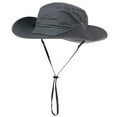 thumbnail image 1 of TOP-EX Oversize XL XXL Large Waterproof UPF 50+ Wide Brim Mens Sun Safari Fishing Hiking Hat with Chin Strap Dark Grey Large, 1 of 6