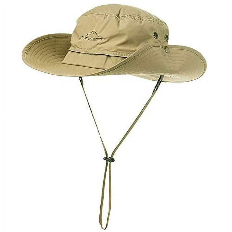 TOP-EX Oversize XL XXL Large Waterproof UPF 50+ Wide Brim Mens Sun Safari  Fishing Hiking Hat with Chin Strap Khaki XL