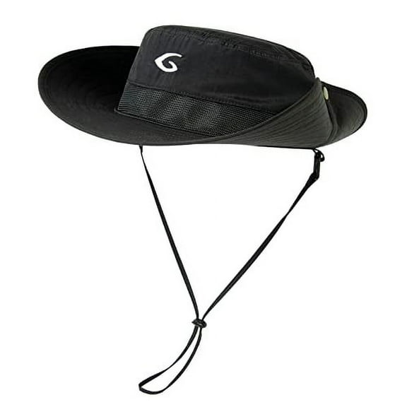 TOP-EX Oversize XL XXL Large Wide Brim Waterproof UPF 50+ Sun Hat Summer Travel Fishing Hiking Fisherman Chin Strap Black Large