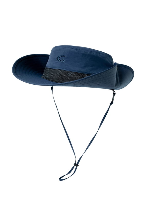 Oversize XL XXL Large Wide Brim Waterproof UPF 50+ Sun Hat Summer Travel Fishing Hiking Fisherman Chin Strap Navy Blue Large