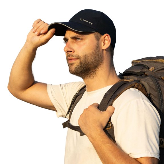 TOP-EX Oversized Men Running Waterproof Hydro Cooling Hat Baseball Cap for Large Heads Navy XL/XXL