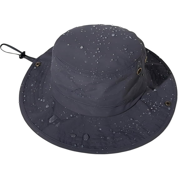 TOP-EX Sun Hat for Small Head Women Men Wide Brim UV Safari Bonnie Hats for Summer Outdoor Hiking Fishing Walking, Waterproof & Windproof Darkgrey 54-57cm