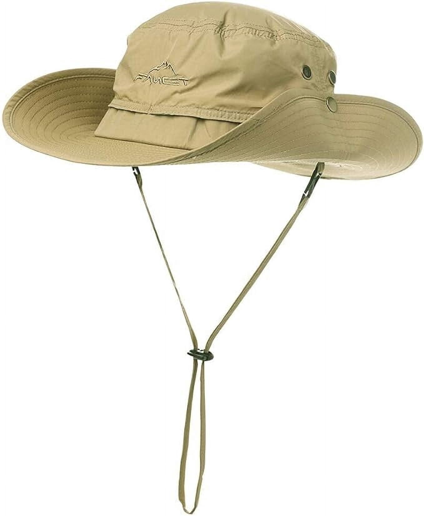 Extra Big Size Fishing Hat - Grey, XXL-3XL, 100% Cotton, Wide Brim With Chin Cord - View #3