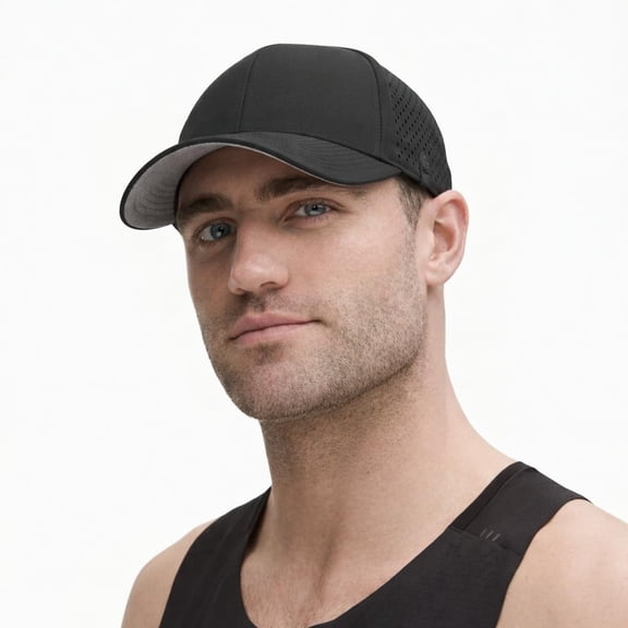 TOP-EX Utility Golf Flat Bill Snapback Hat, Waterproof TriProof Polyester, Black, M/L