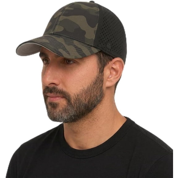 TOP-EX Utility Golf Flat Bill Snapback Hat, Waterproof TriProof Polyester, Camouflage, M/L