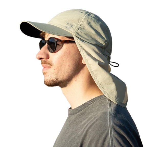 TOP-EX Waterproof Baseball Cap, Neck Flap UV Protection, Beige, Xl Xxl