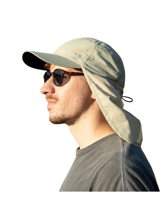 Waterproof Baseball Cap, Neck Flap UV Protection, Beige, Xl Xxl