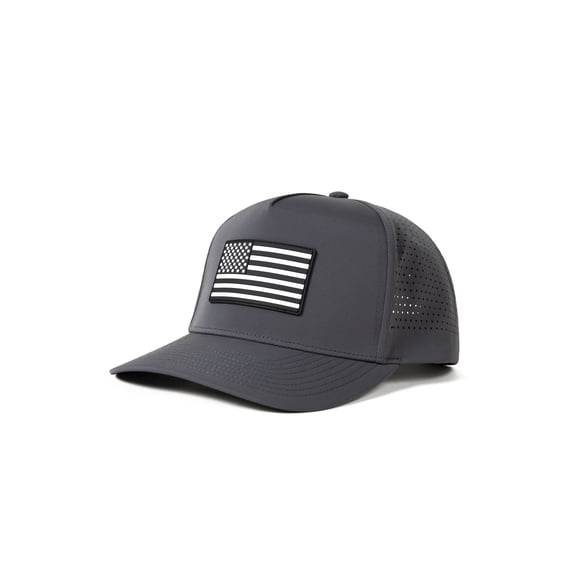 TOP-EX Waterproof Golf Snapback Hat with Breathable Panels, Flat Bill, TriProof Polyester, Dark Gray, M/L