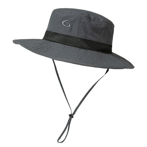 TOP-EX Wide Brim Sun Hat Unisex UPF 50 Waterproof Adjustable Breathable for Outdoor Adventure Hiking Fishing Safari Packable Dark Grey M/L