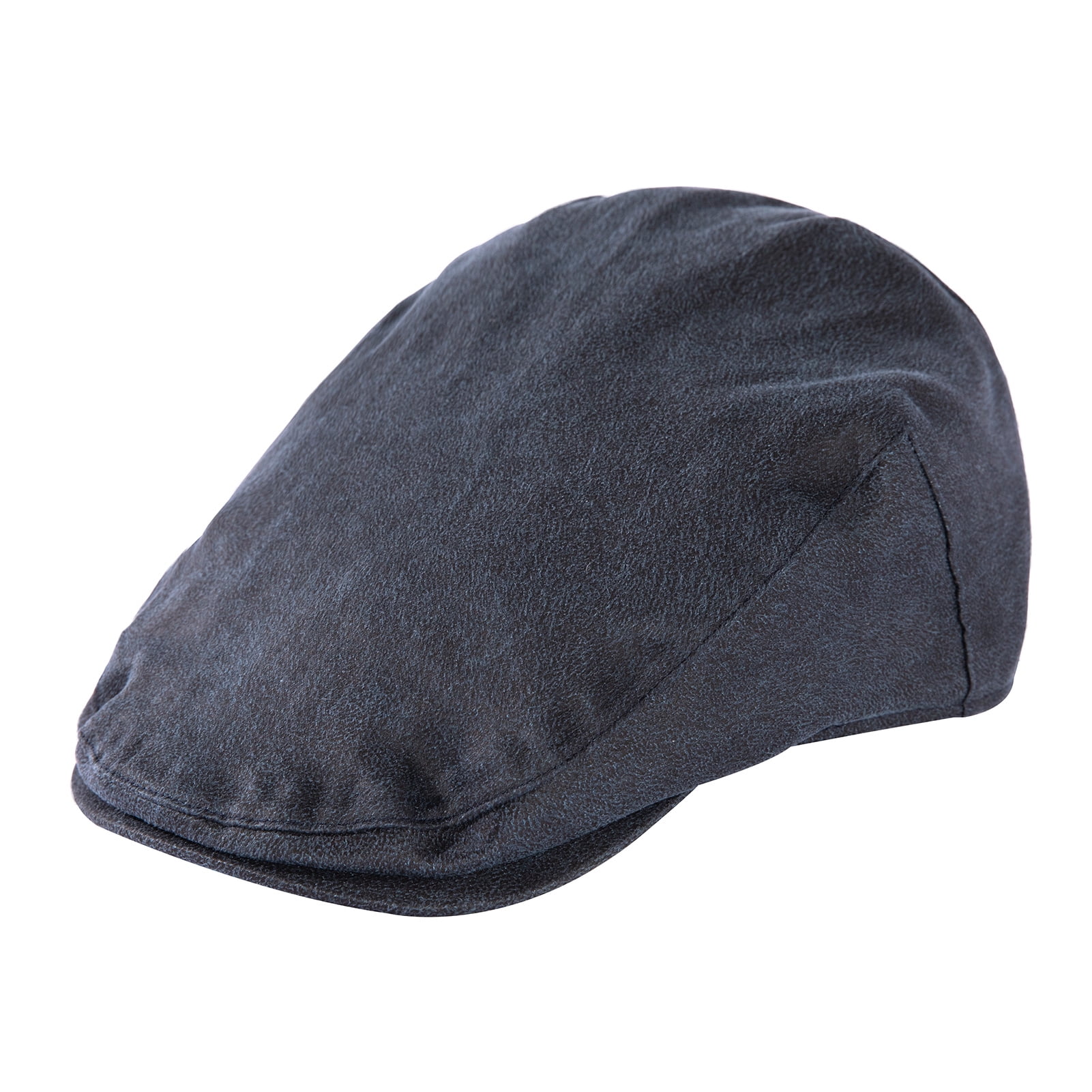 TOP-EX XL/3XL Mens Faux Leather Flat Cap Winter Newsboy Ivy Driving Hat Navy 3XL