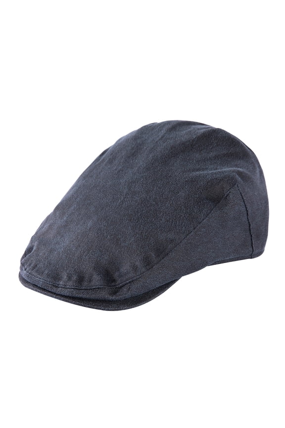 XL/3XL Mens Faux Leather Flat Cap Winter Newsboy Ivy Driving Hat Navy 3XL