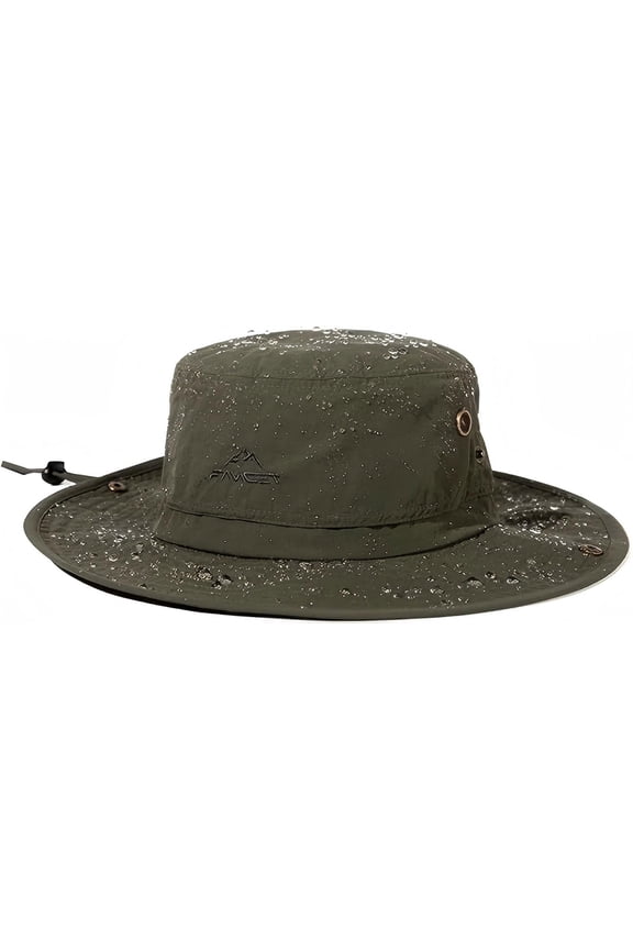 XL/XXL Sun Hat Men, Wide Brim UV Safari Bonnie Hats for Summer Outdoor Hiking Fishing Walking, Waterproof & Windproof Green 63-66cm