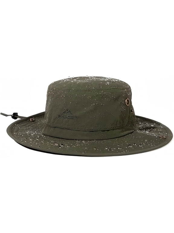 XL/XXL Sun Hat Men, Wide Brim UV Safari Bonnie Hats for Summer Outdoor Hiking Fishing Walking, Waterproof & Windproof Green 63-66cm