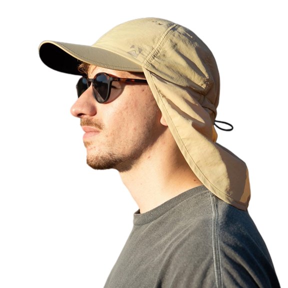 TOP-EX XL/XXL Waterproof Baseball Cap Men with Neck Flap UV Protection Sun Hats Women, Foldable Summer Hats Safari Hiking Outdoor Hat Breathable Adjustable Khaki L/XL