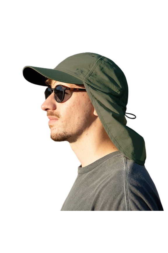 XL/XXL Waterproof Baseball Cap Men with Neck Flap UV Protection Sun Hats Women, Foldable Summer Hats Safari Hiking Outdoor Hat Breathable Adjustable Amy green XL/XXL