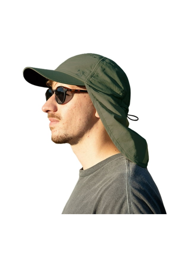 XL/XXL Waterproof Baseball Cap Men with Neck Flap UV Protection Sun Hats Women, Foldable Summer Hats Safari Hiking Outdoor Hat Breathable Adjustable Amy green M/L