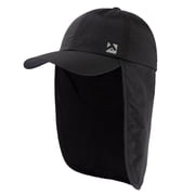 Waterproof Baseball Cap, UV Protection Sun Hat with Neck Flap, Black, l xl