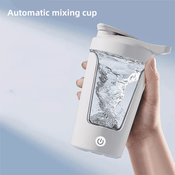 TOP! Electric Mixing Cup Rechargeable Protein Powder Leak-Proof Coffee Milk Blender Sports Fitness White
