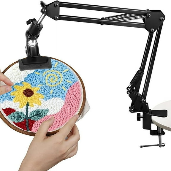 TOP! Embroidery Scroll Frame Stand Adjustable Rotated Hoop Holder Folding Metal for Hand Work, Needlework Frame&Phone