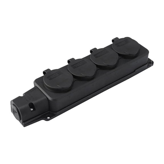 TOP! European Standard German Plug Plate with Cover Ip54 Waterproof Socket 4 Position Rubber
