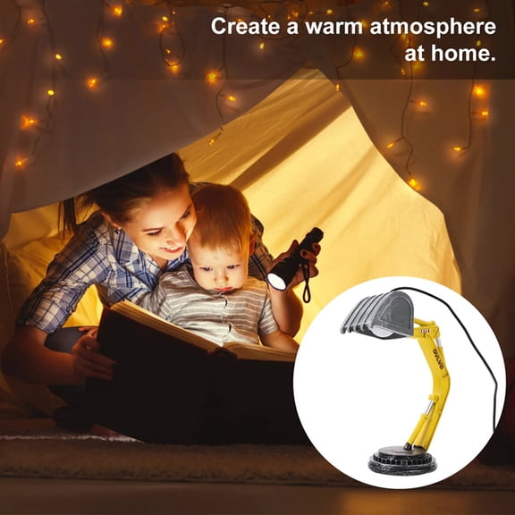 Excavator Table Lamp Construction Decor Boy LED Christmas Light Lights Toddler Office y6684