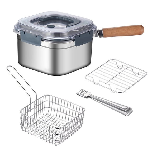 TOP! Frying Pan Outdoor Food Storage Box Portable Deep Fryer Steamer Gas Electric Cooking Pot Kitchen Utensils