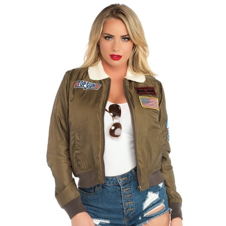 TOP GUN by Leg Avenue Long Sleeve Bomber Single-Breasted Mid-Length Jacket (Women's) 1 Pack