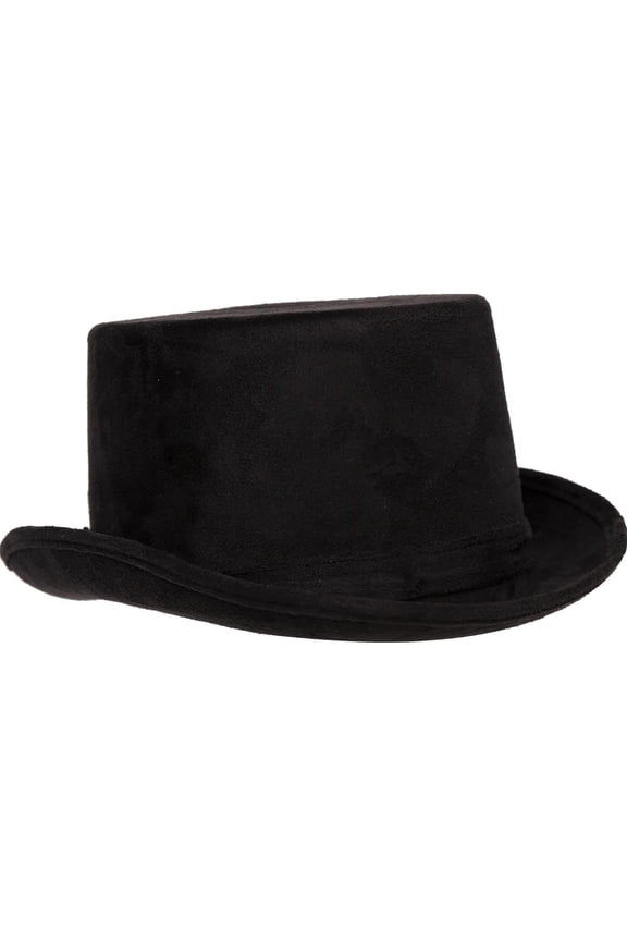 TOP HAT FAUX SUEDE-BLACK ADULT