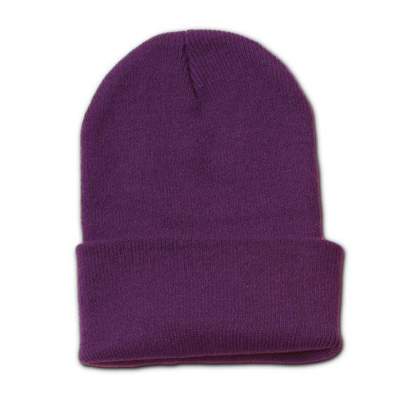 TOP HEADWEAR Long Cuff Beanie Cap, Purple