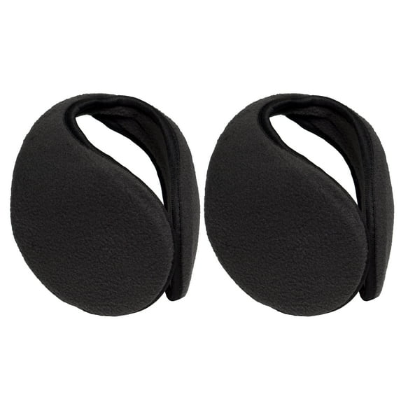 TOP HEADWEAR Winter Fleece Ear Muffs Cozy Ear Warmer Cover, Earmuff Dark Grey 2 Pack