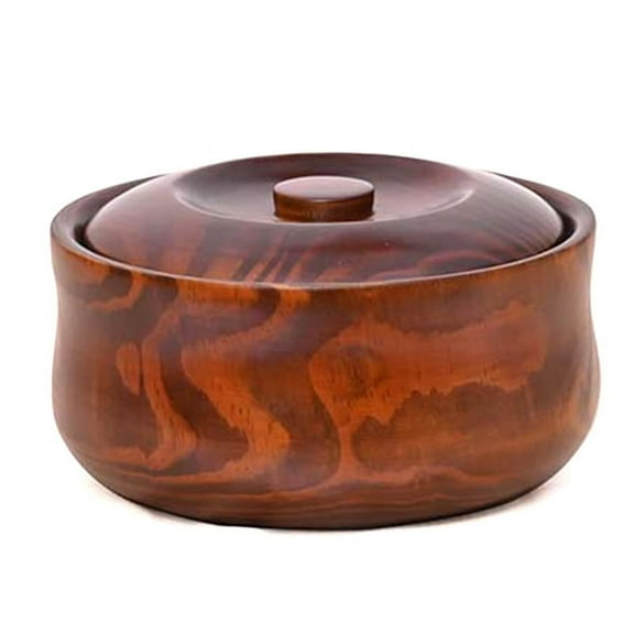 TOP! Handmade Wooden Bowls Home Decor Storage Solid Wood Grain for Soup A