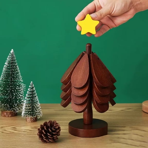 TOP! Kitchen Insulation Mat Christmas Tree Shaped Solid Wood Dining Table Anti Scalding Coasters Pot Home Decoration B
