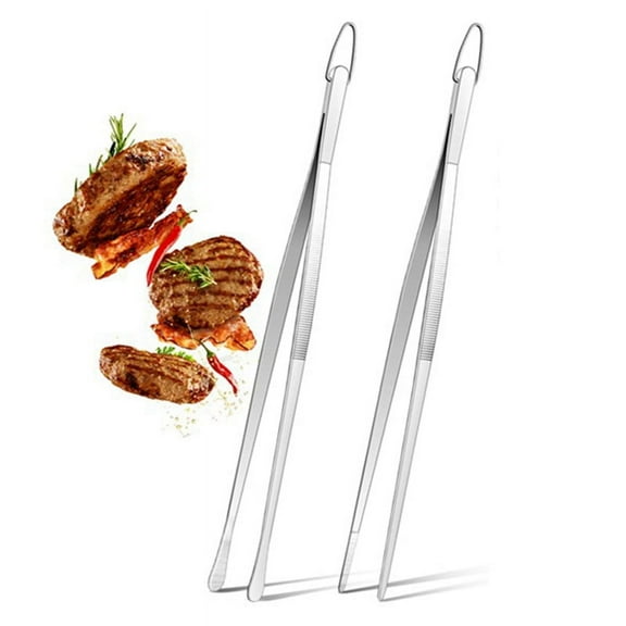 Kitchen Tweezers Tongs, Cooking Stainless Steel -, Pasta, Plating and Pinching Delicate Small Pieces of Food