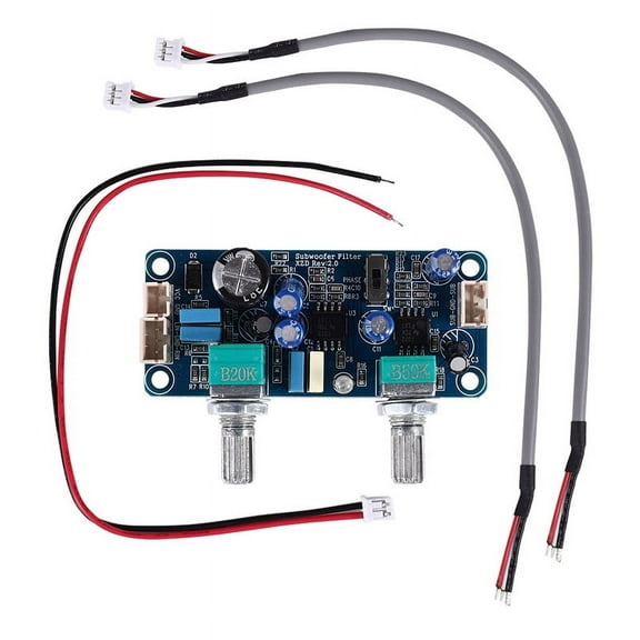 Low Pass Filter Subwoofer Preamp Amplifier Board Single Power DC 9-32V Preamplifier with Volume Adjustment
