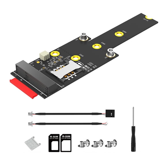 TOP! M.2 Key M to Mini PCIE Adapter with SIM Card Slot Supports WiFi WWAN LTE 3G/4G/5G Network Modules for Desktop