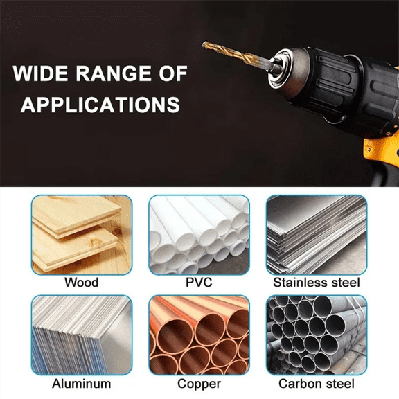 TOP! M8 M10 Hex Shank Titanium Plated HSS Screw Thread Metric Tap Drill Bits Machine Compound Open Chamfer Tool