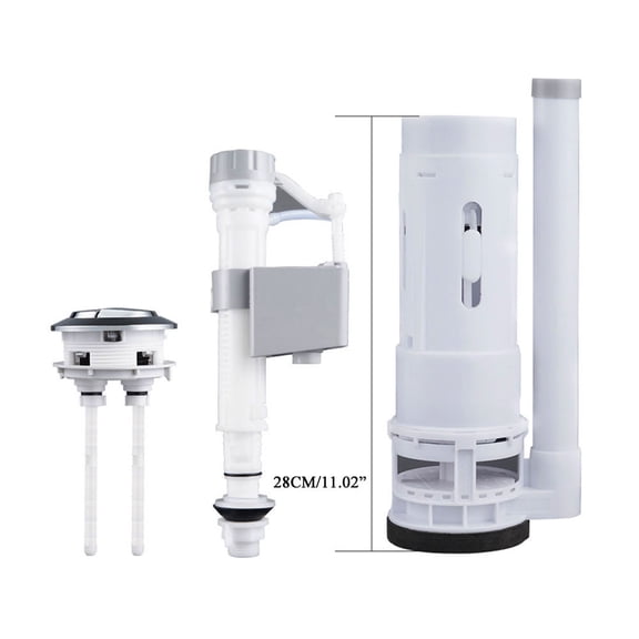 TOP-MAX 1 Set Dual Flush and Fill Toilet Cistern Dual Flush Valve with Full/Half Flush Toilet Cistern Inlet Valve White