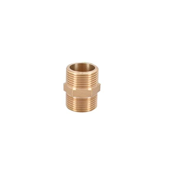 TOP-MAX 1PCS Brass Fitting for Heating and Drinking Water Systems Double Nipples with Male/Male Thread Gold