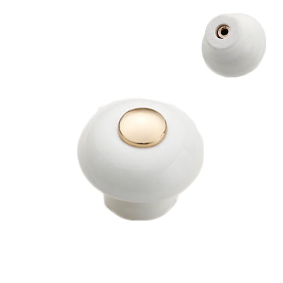 TOP-MAX 1PCS Cream Zinc Alloy Cabinet Handle Ceramic Cabinet Pulls Minimalist Style (Screws Included)