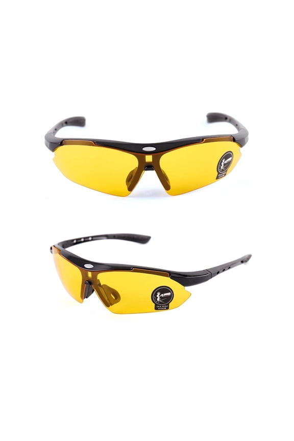 1pcs Safety Sunglasses for Men Women, Reading and Outdoor Polarized PC Frame Glasses, UV400 (Yellow)