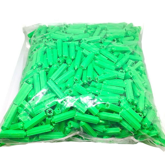 TOP-MAX 200PCS M6 Plastic Drywall Screw Anchor Plugs Drywall Expansion Plugs Green