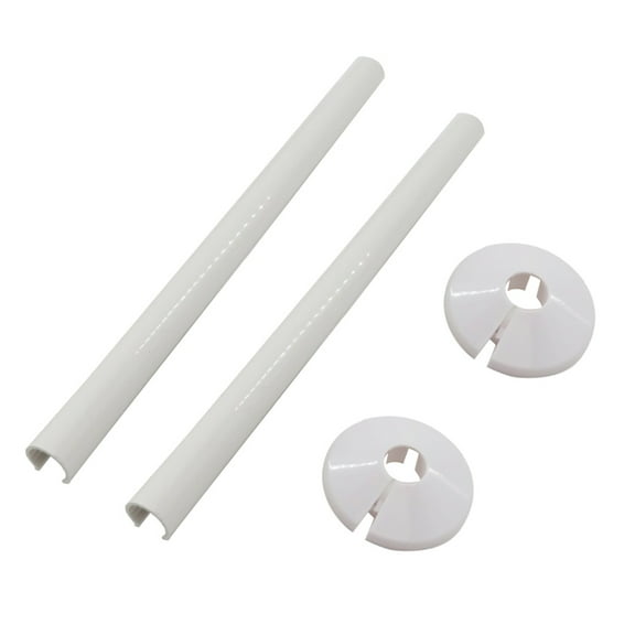 TOP-MAX 2PCS Plastics Radiator Pipe Covers with Collars 200*15mm Pipe Sleeve Anthracite Pipe Cover White